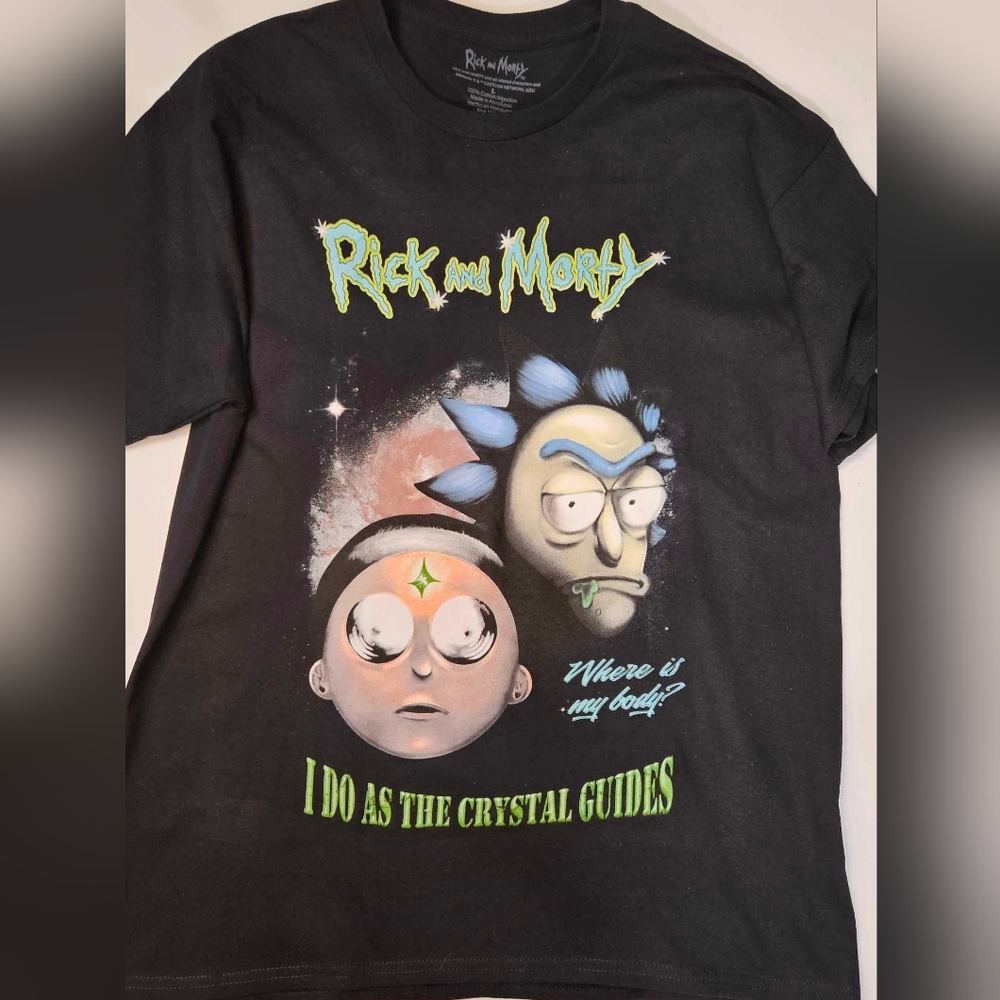Rick And Morty Cartoon Network‎ T-Shirt Mens Large Graphic Cartoon Casua Tee NEW